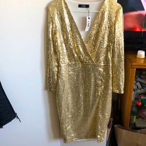 Gold split dress